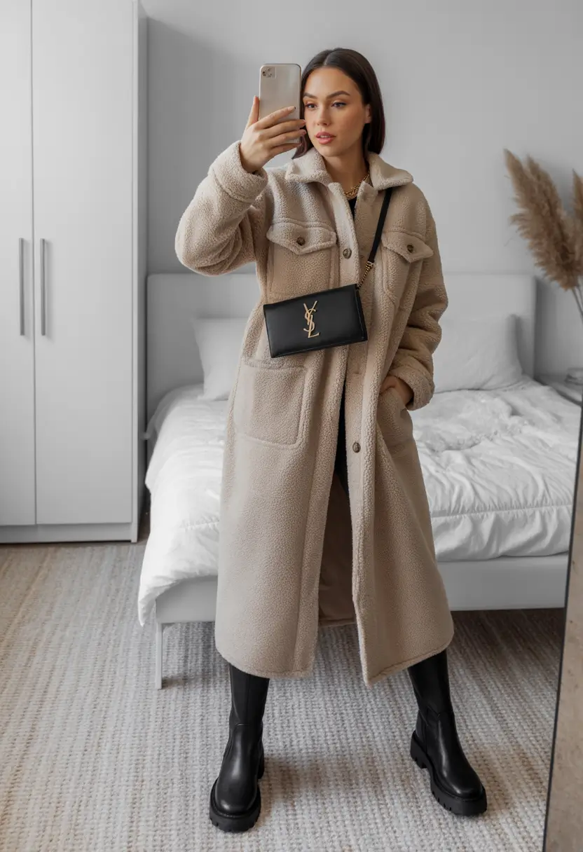 winter outfits aesthetic 2025 / 2026 Soft Neutrals with Edge