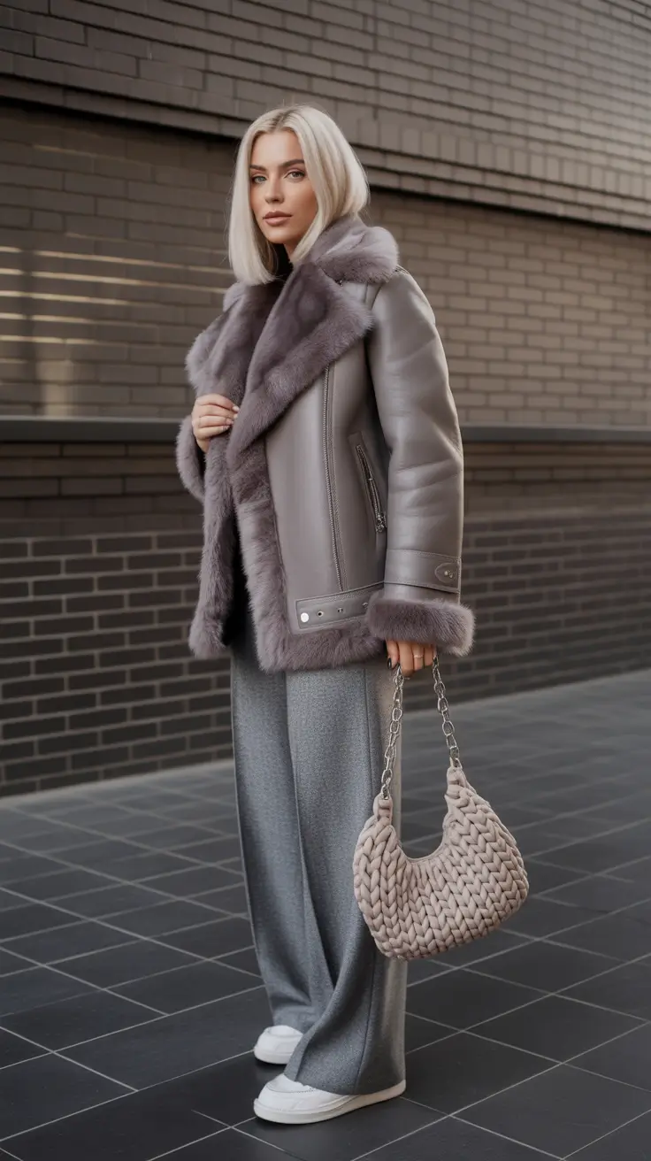 winter outfits aesthetic 2025 / 2026 Monochrome Gray Elegance