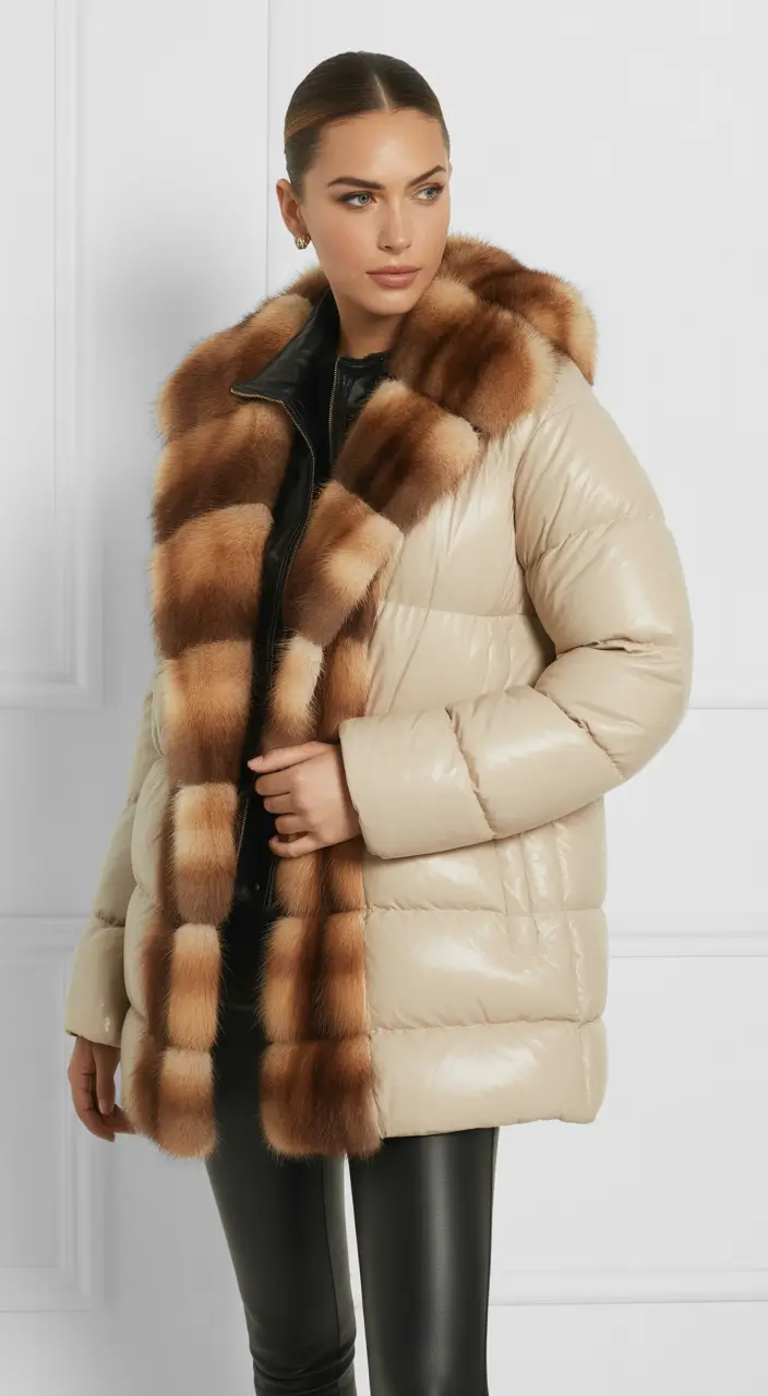 winter outfits aesthetic 2025 / 2026 Chic Fur-Trimmed Puffer