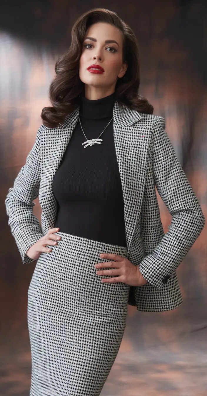 Women business casual winter Classic Power Suit with a Feminine Twist