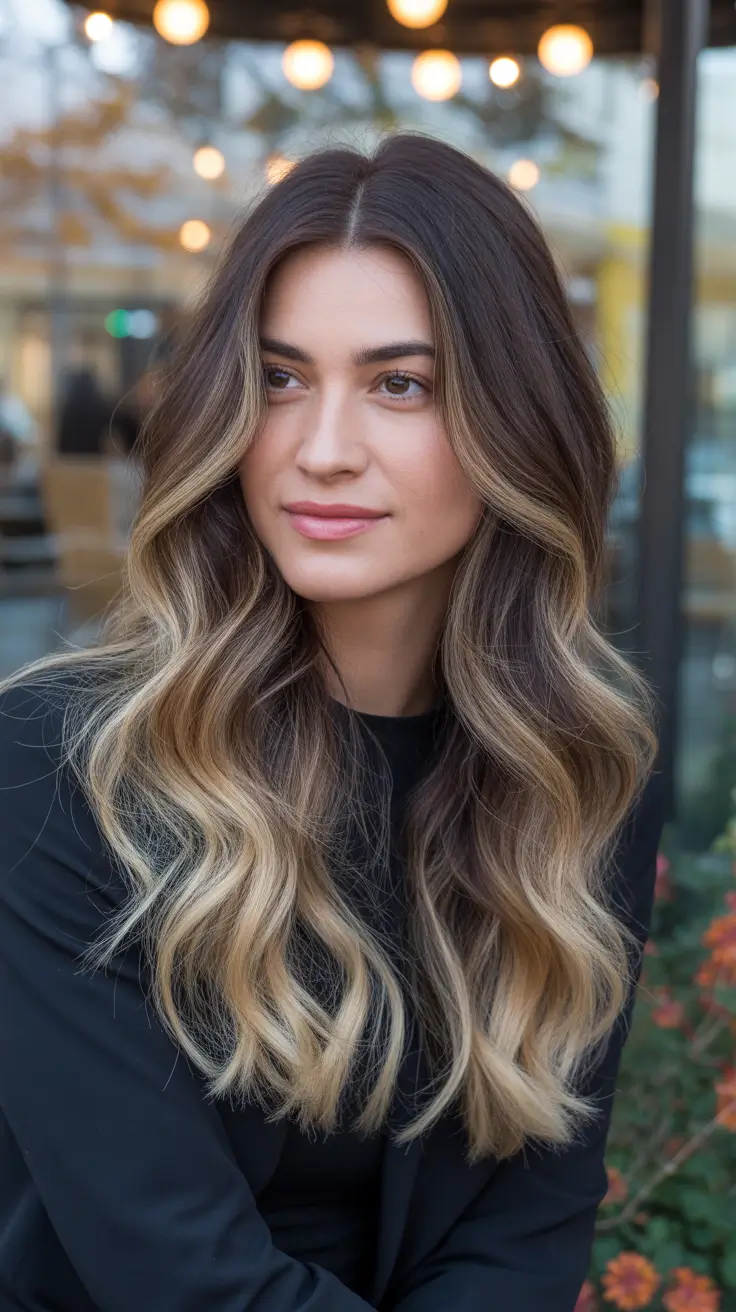 Balayage Hair Color for Winter 2025–2026 Classic Brunette Balayage Waves