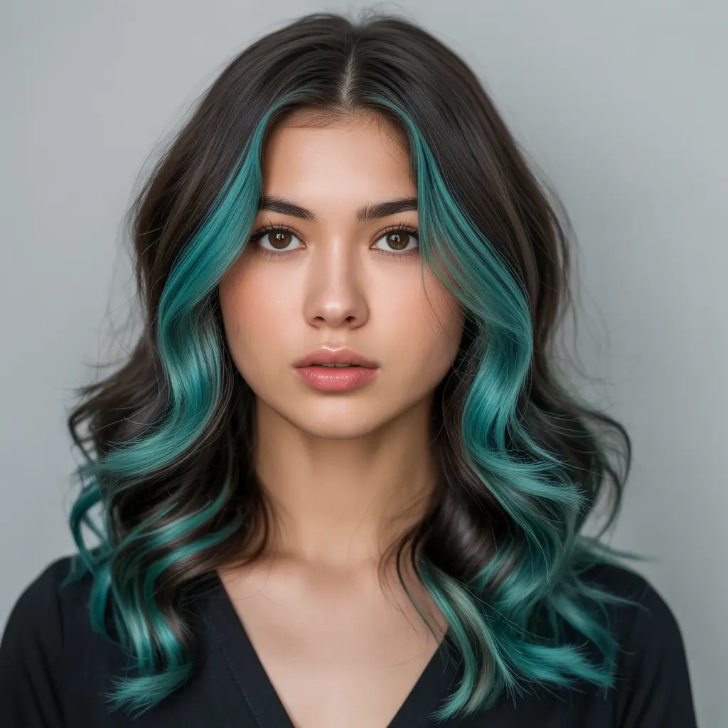 Balayage Hair Color for Winter 2025–2026 Emerald-Touched Balayage Waves