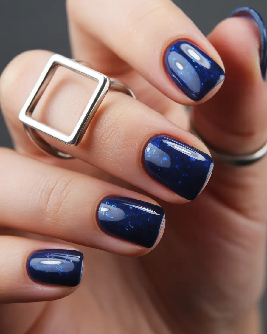 Best Blue Nails Christmas 2025 Midnight Glow Nails