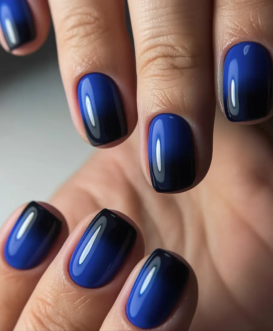 Best Blue Nails Christmas 2025 Blue Velvet Gradient