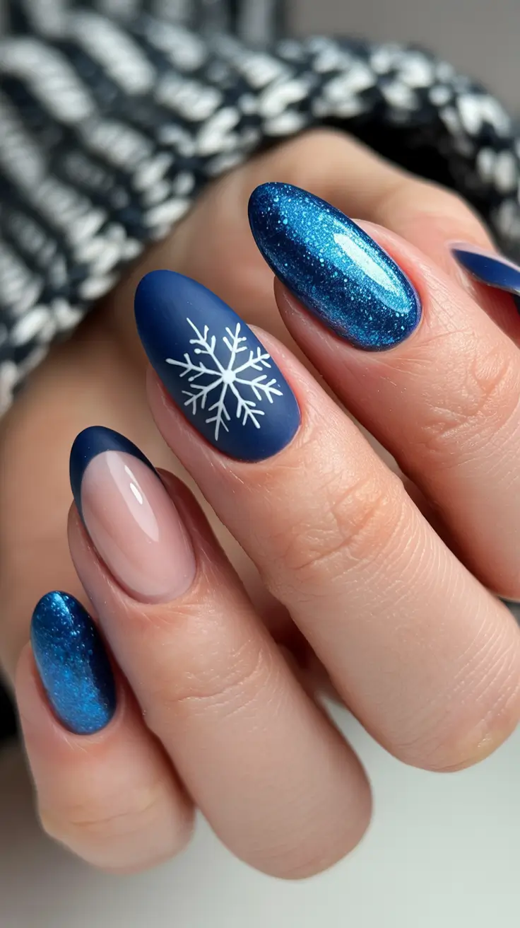 Best Blue Nails Christmas 2025 Frozen Elegance