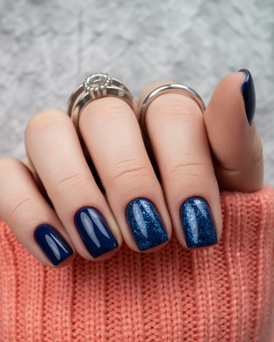 Best Blue Nails Christmas 2025 Cozy Twilight