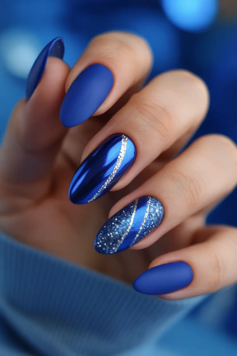 Best Blue Nails Christmas 2025 Electric Ice