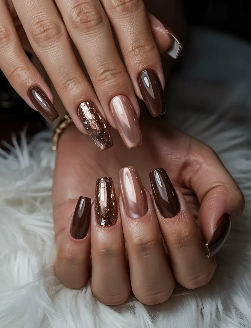 Best Simple Winter Nail Looks 2025–2026 – Copper Mocha Elegance