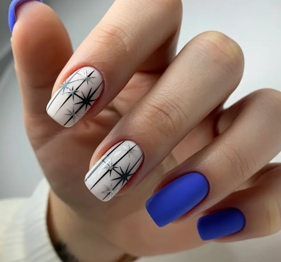 Chic Christmas Nails 2025 Starry Midnight Magic