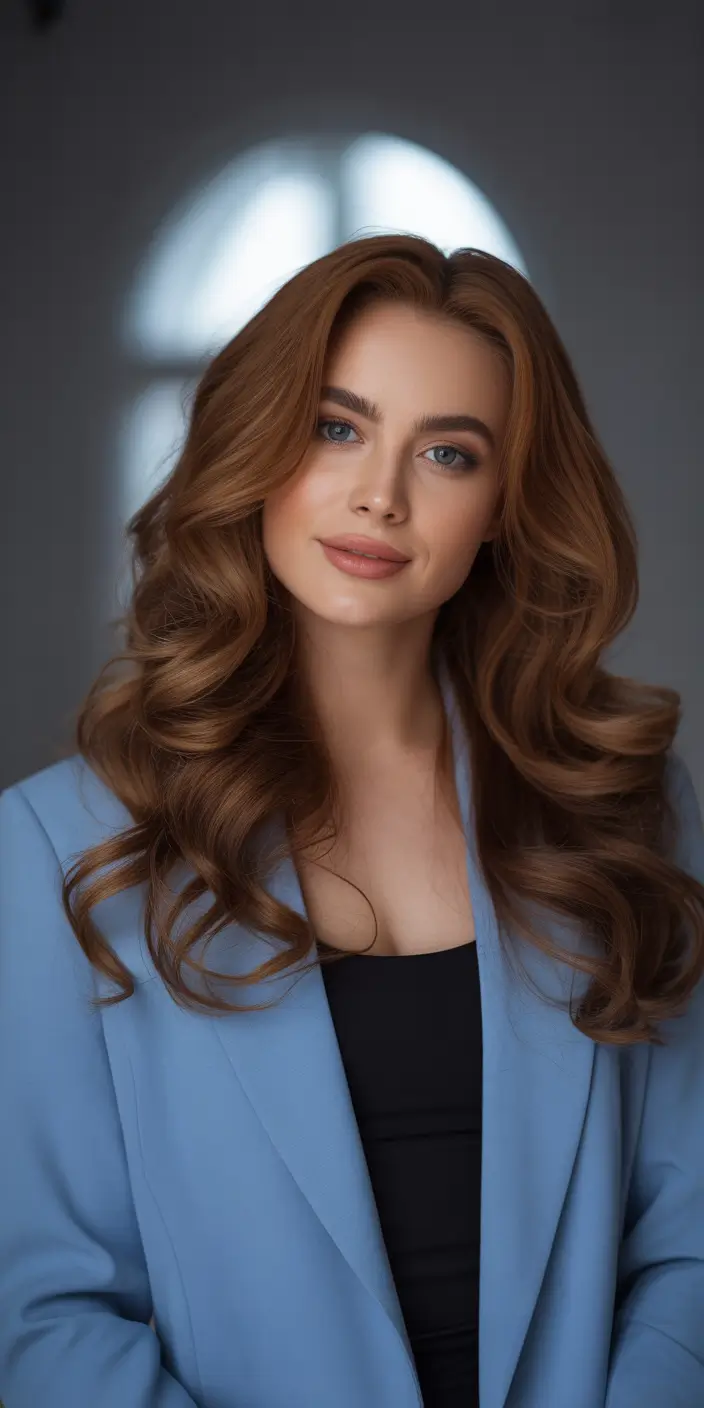 Chic Deep Winter Hair Color Ideas 2025–2026 Golden Bronze Glam