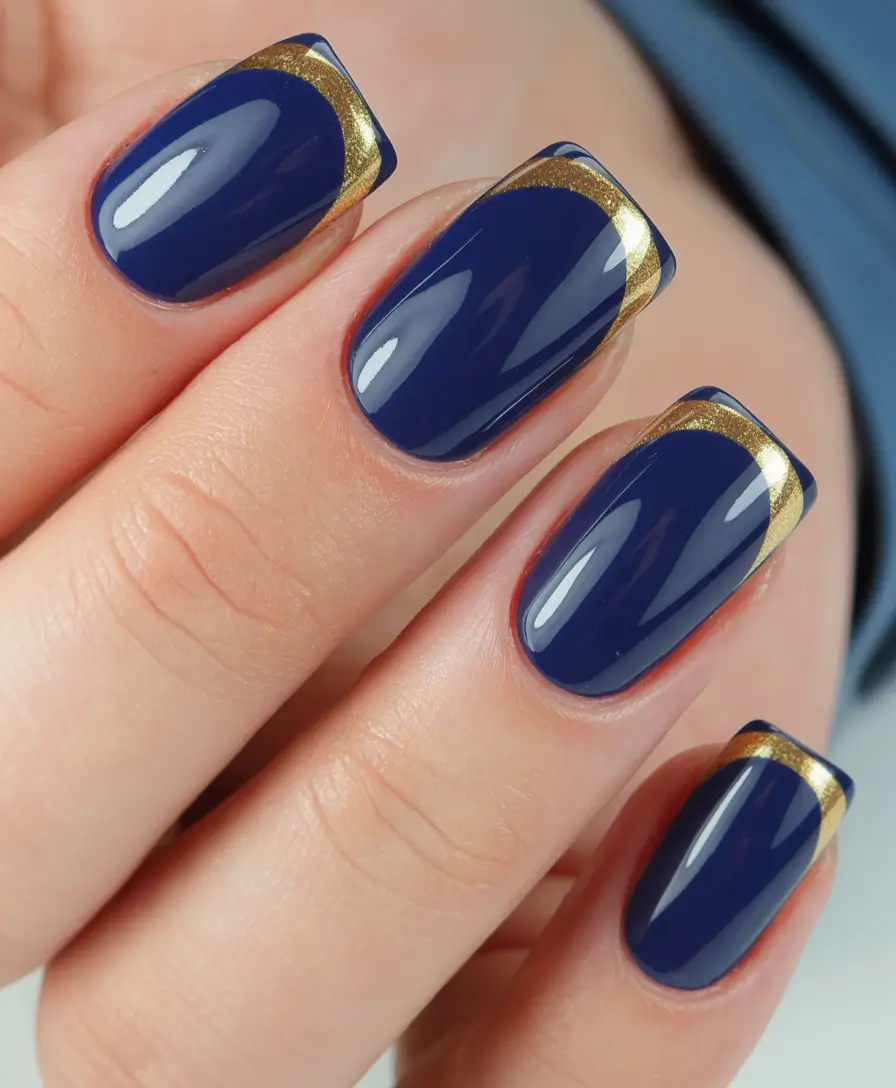 Christmas Acrylic Nails 2025 Midnight Blue Luxe