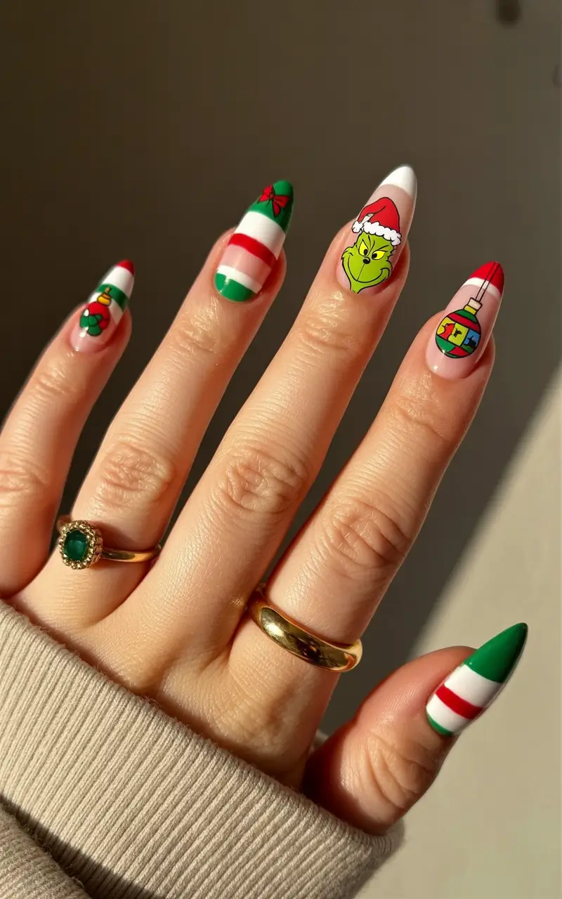 Christmas Nail Art 2025 Playful Grinch-Inspired Fun