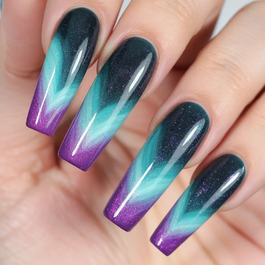 Christmas Nail Color Trends 2025 Northern Lights Dream