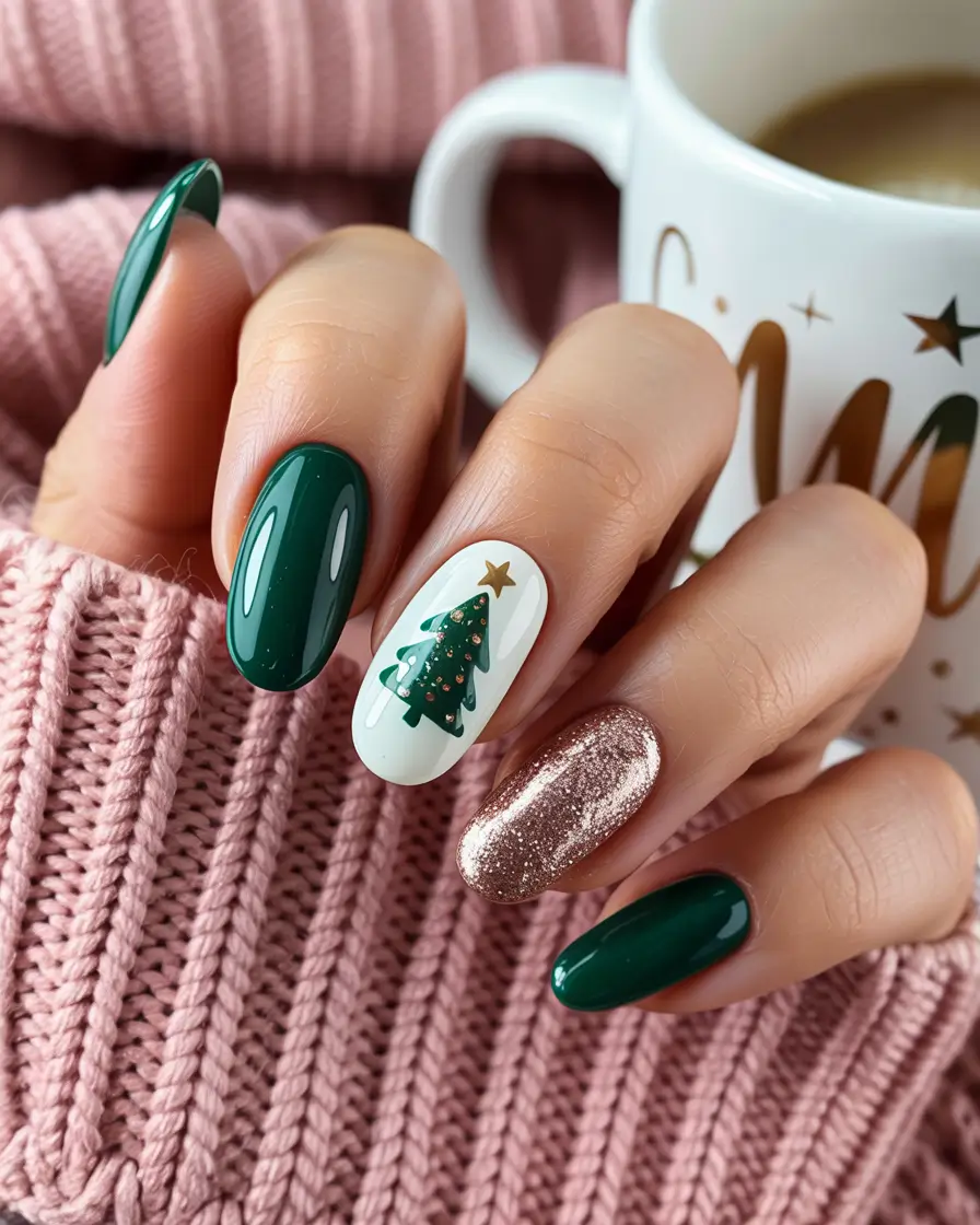 Christmas Nail Color Trends 2025 Evergreen Glow