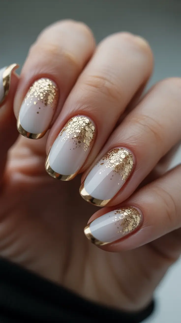 Christmas Nail Color Trends 2025 Golden Drama