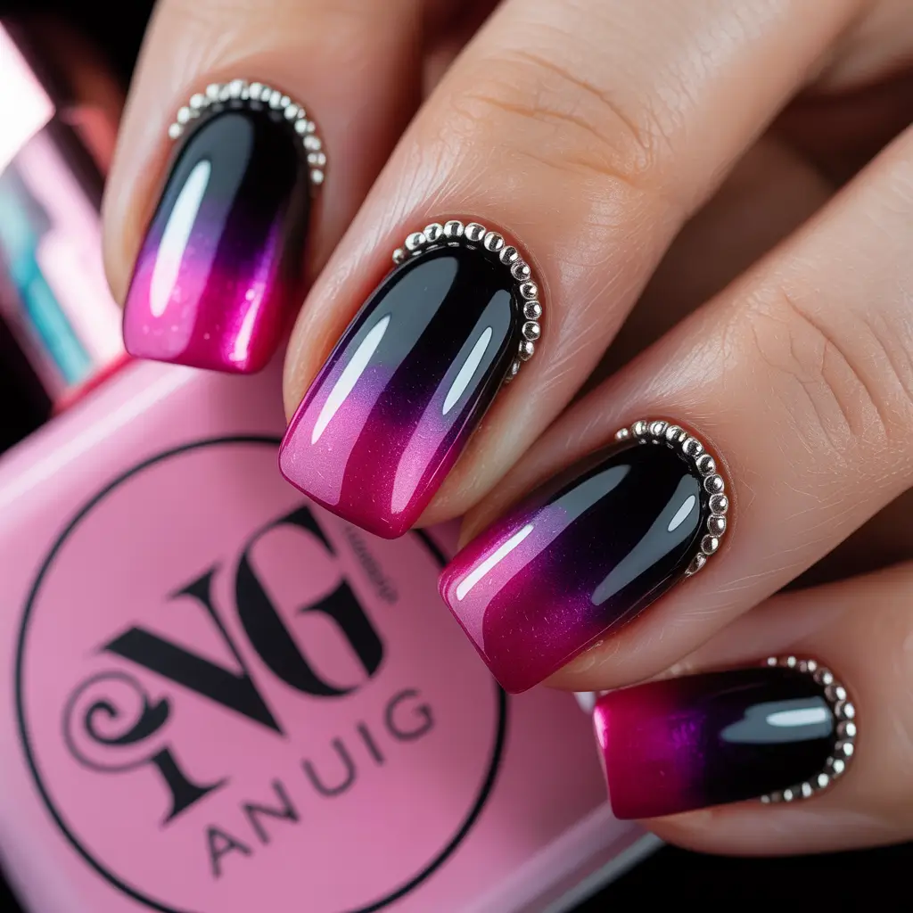 Christmas Nail Color Trends 2025 Berry Twilight Gradient