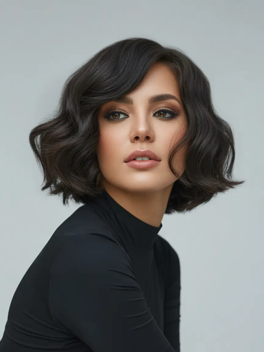 Christmas Party Hairstyles Trends 2025 Soft Wavy Bob