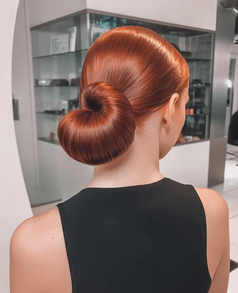Christmas Party Hairstyles Trends 2025 Polished Red Chignon