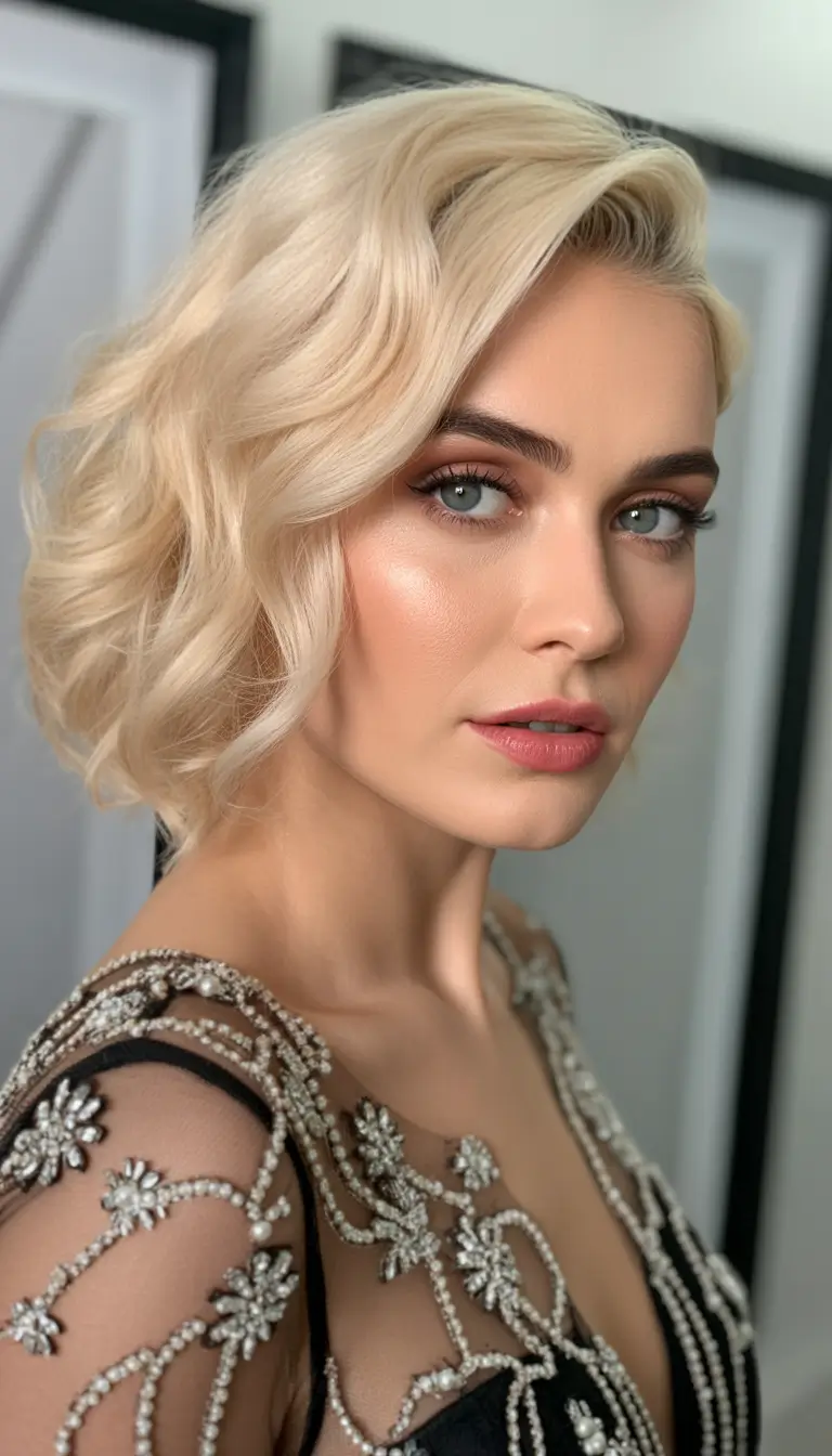 Christmas Party Hairstyles Trends 2025 Blonde Vintage Waves
