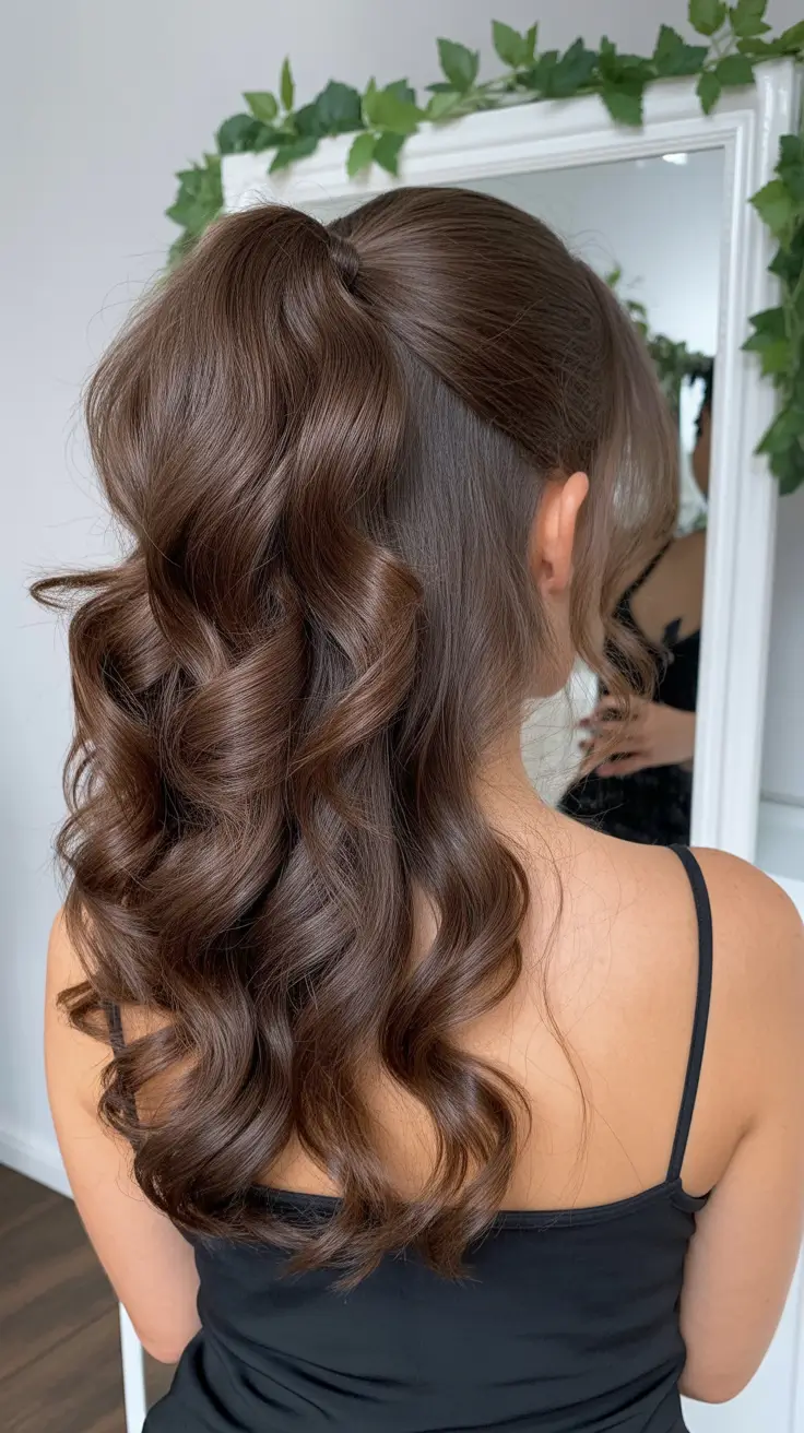 Christmas Party Hairstyles Trends 2025 Chocolate Curls Crown