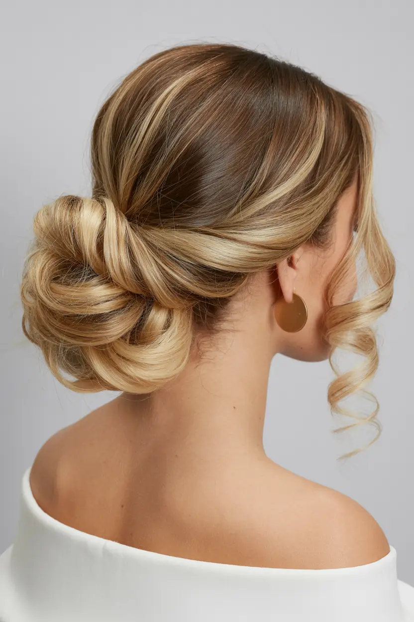 Christmas Party Hairstyles Trends 2025 Low Twisted Bun