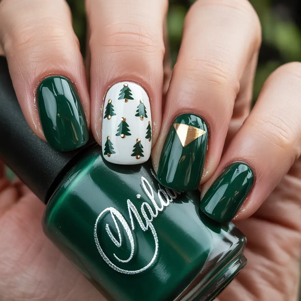 Christmas Tree Nails 2025 Evergreen Charm