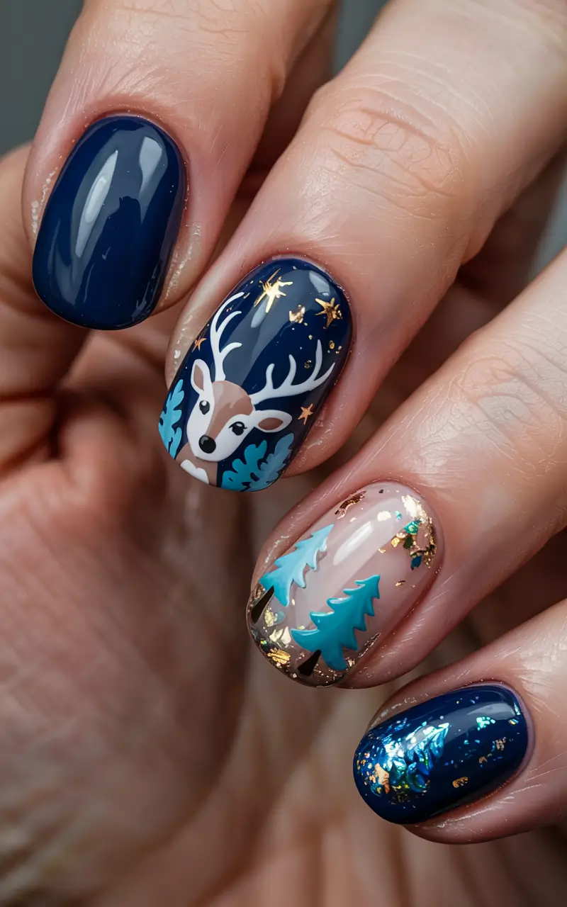 Christmas Tree Nails 2025 Winter Forest Magic