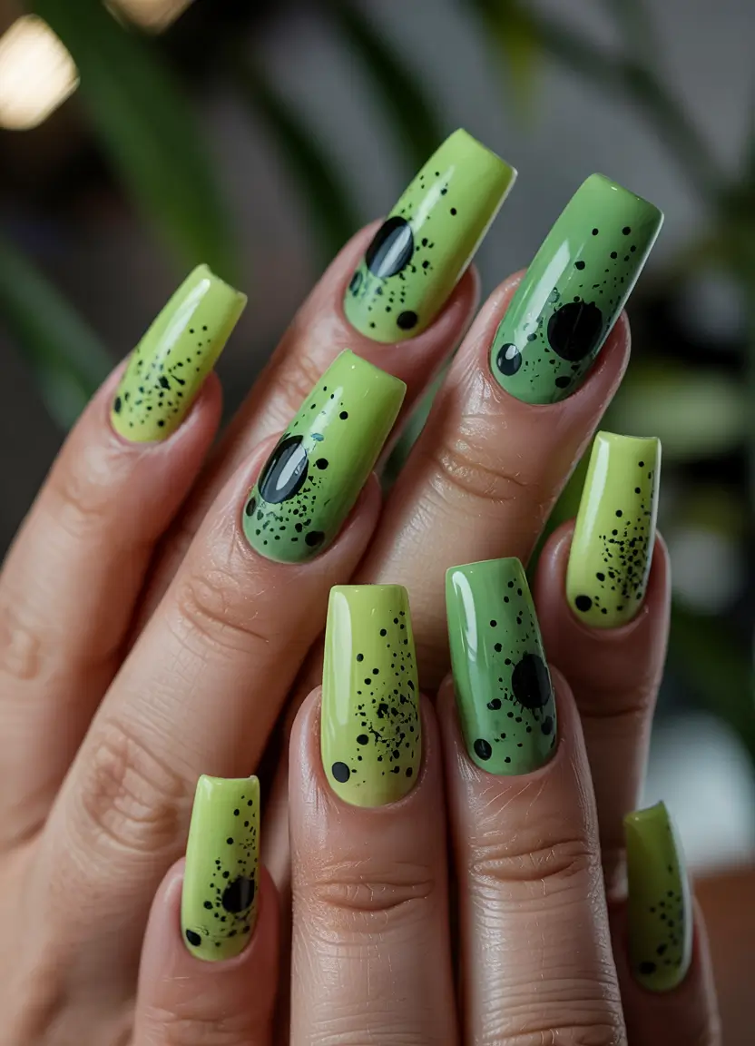 classy winter nails ideas 2025 2026 Fresh Lime Speckle