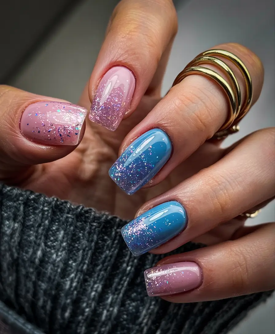 classy winter nails ideas 2025 2026 Snowflake Sparkle