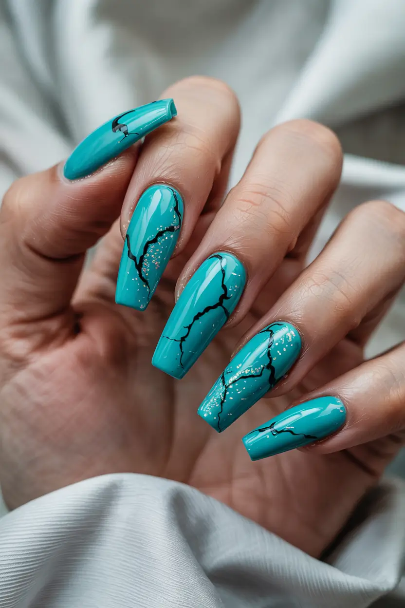 classy winter nails ideas 2025 2026 Frozen Blue Veins