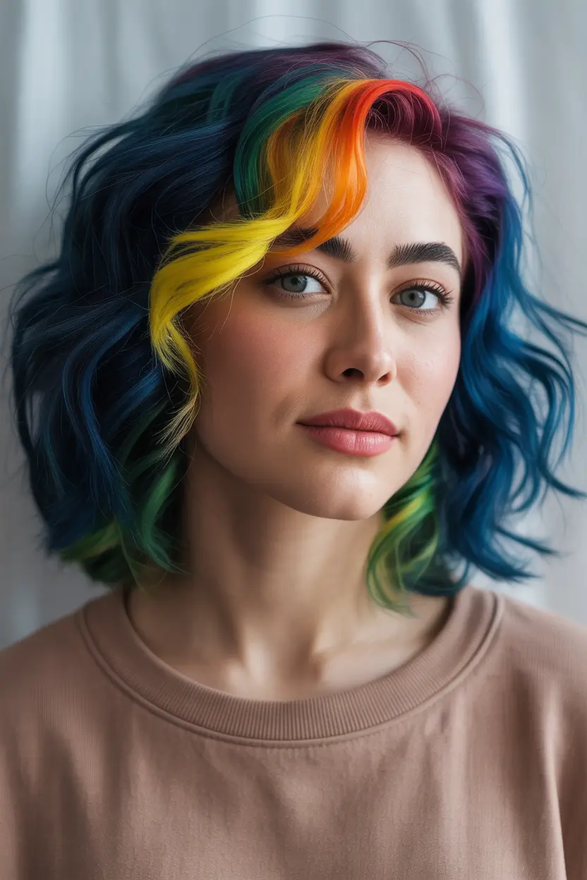 Dark Hair Colors for Winter 2025–2026 Rainbow Balayage Magic