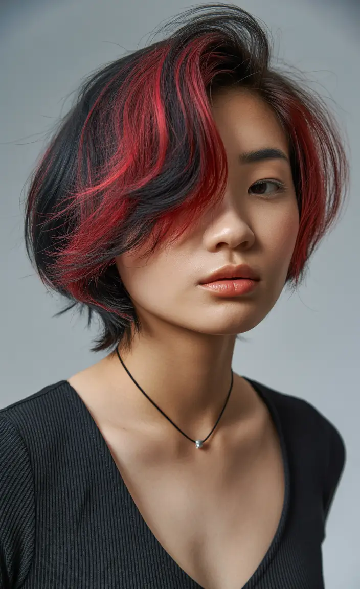 Dark Hair Colors for Winter 2025–2026 Crimson and Black Contrast