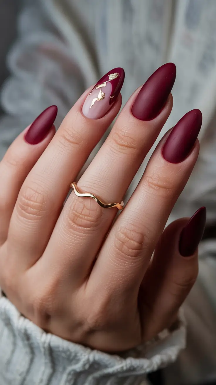 Dark Winter Nails Ideas 2025–2026 Crimson Velvet Minimalism