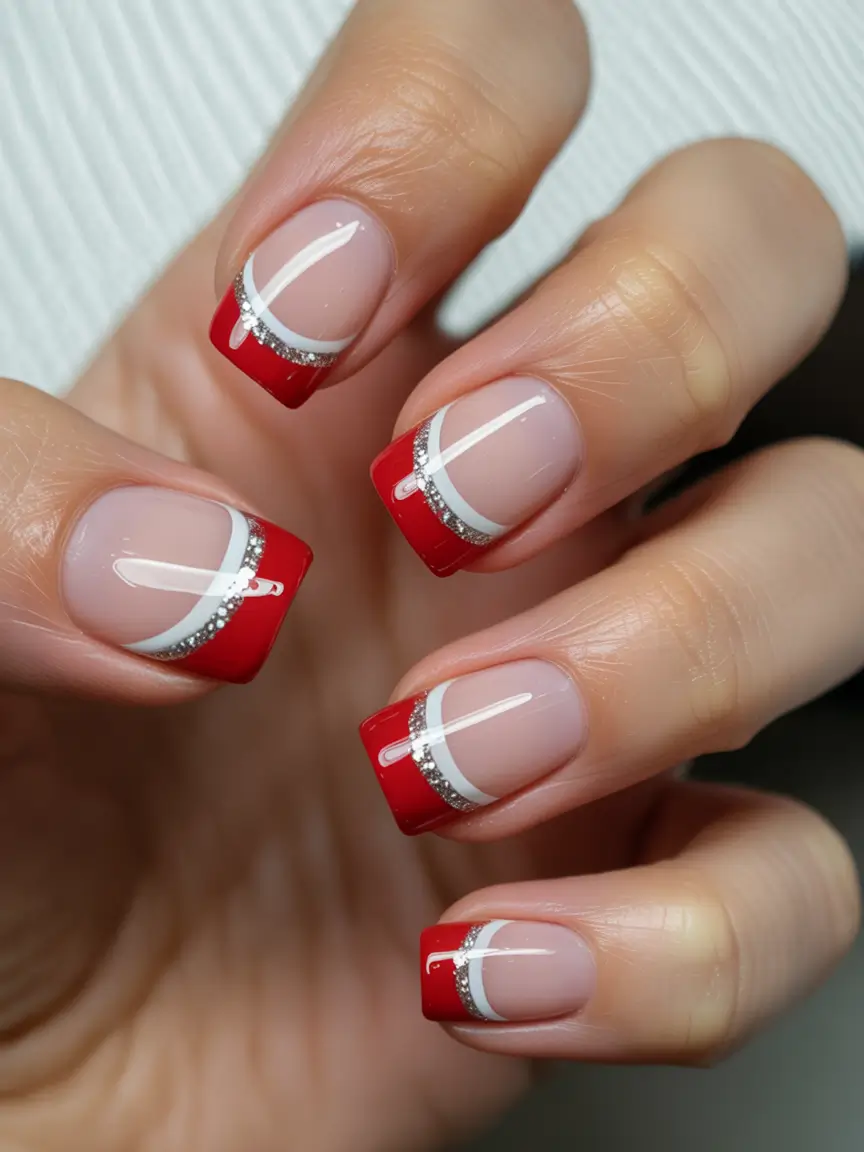 Easy Christmas Nails 2025 Glamour Lines
