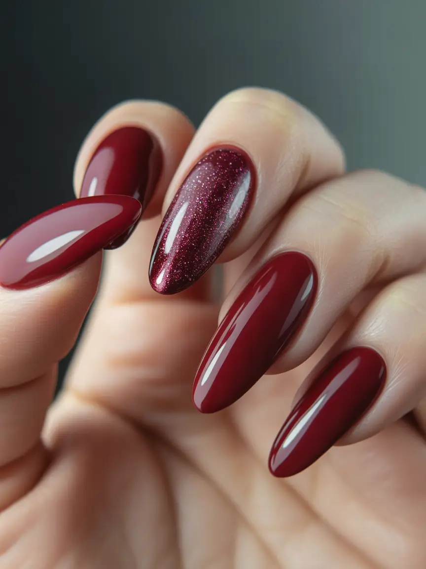 Easy nails color and design winter 2025 2026 Wine Velvet Perfection
