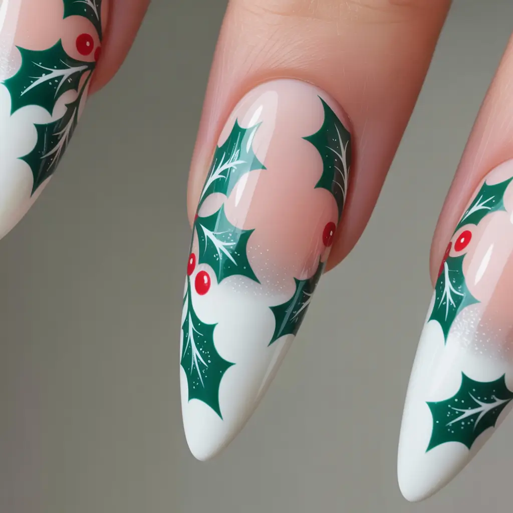 Elegant Christmas Nail Designs 2025 Holly Edge Perfection