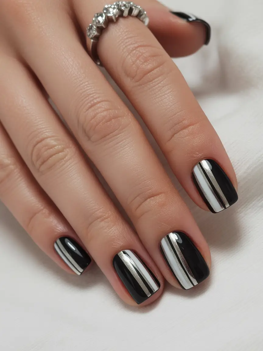 Short Modern Chrome Stripes