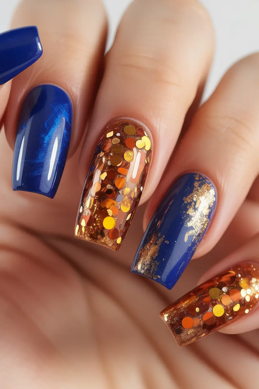 Autumn classy Blue & Copper Spark Fusion