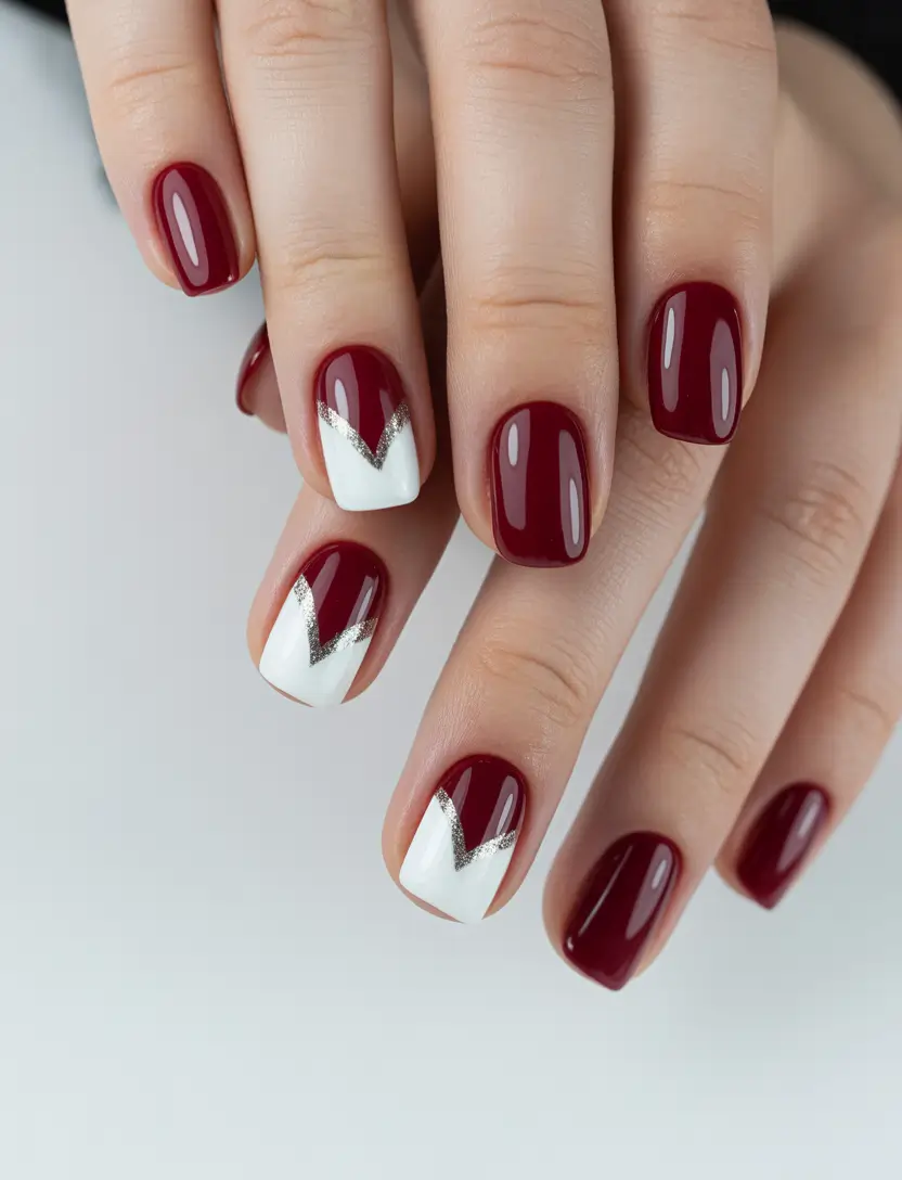 Red Crimson Chic with Silver Edge