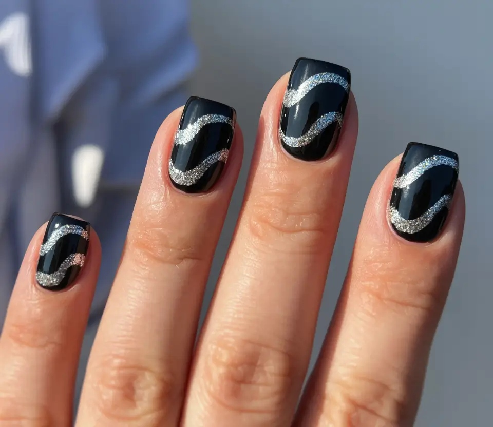 Dark Silver Wave Noir