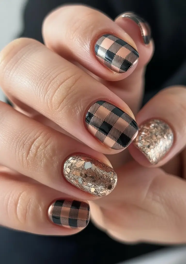 Plaid Bronzed Plaid Charm