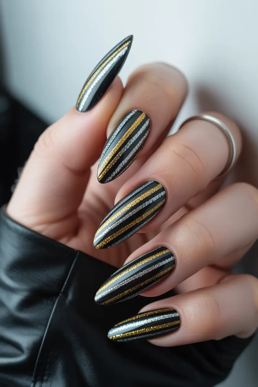 Autumn classy almond Metal Noir Lines