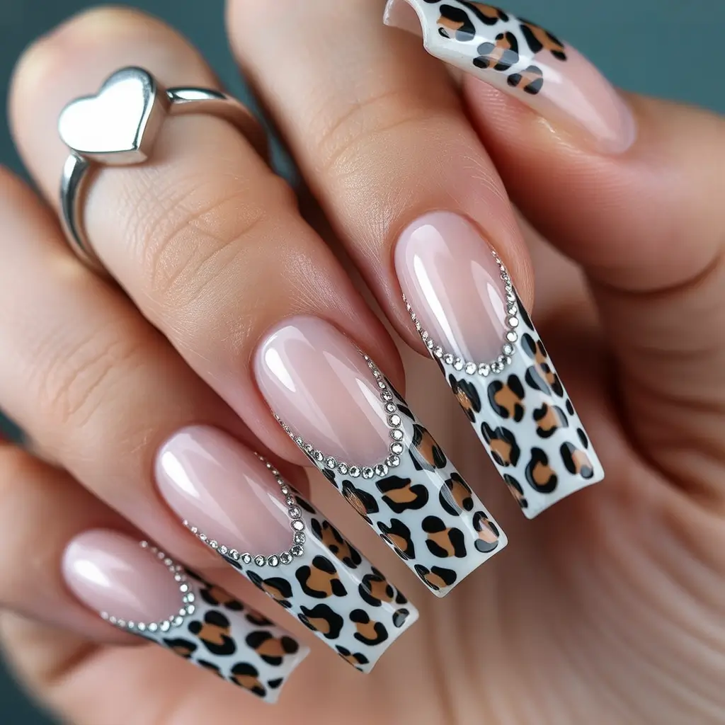 Autumn classy Leopard Luxe French Tips