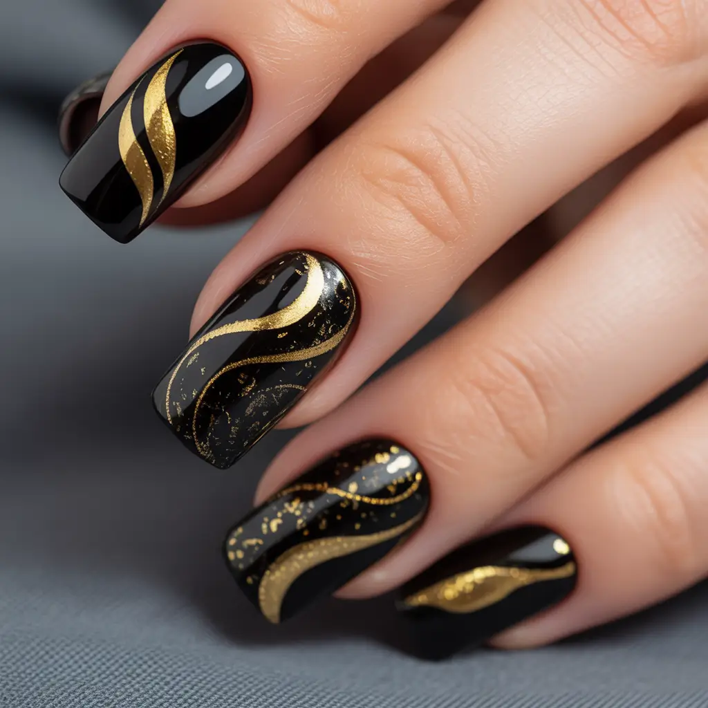 Autumn Golden Swirl Glam