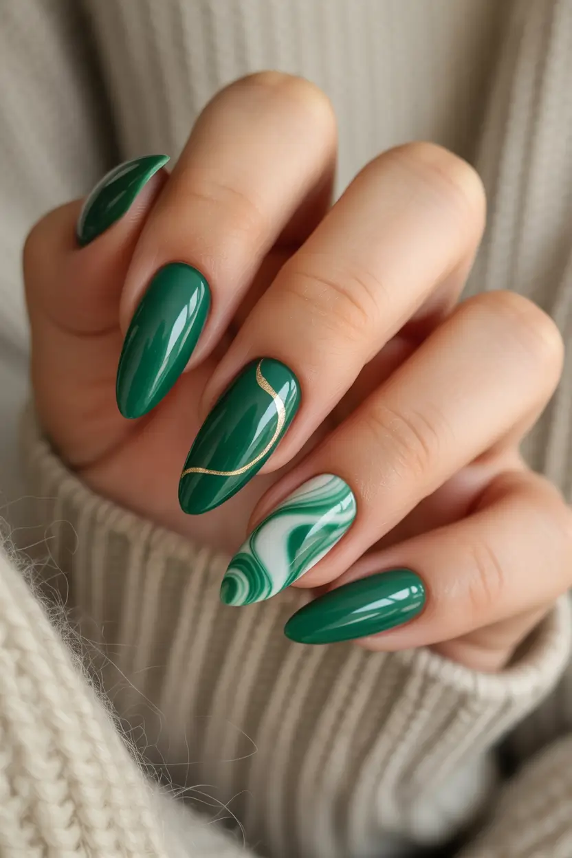Fall nail design for November 2025 Emerald Allure