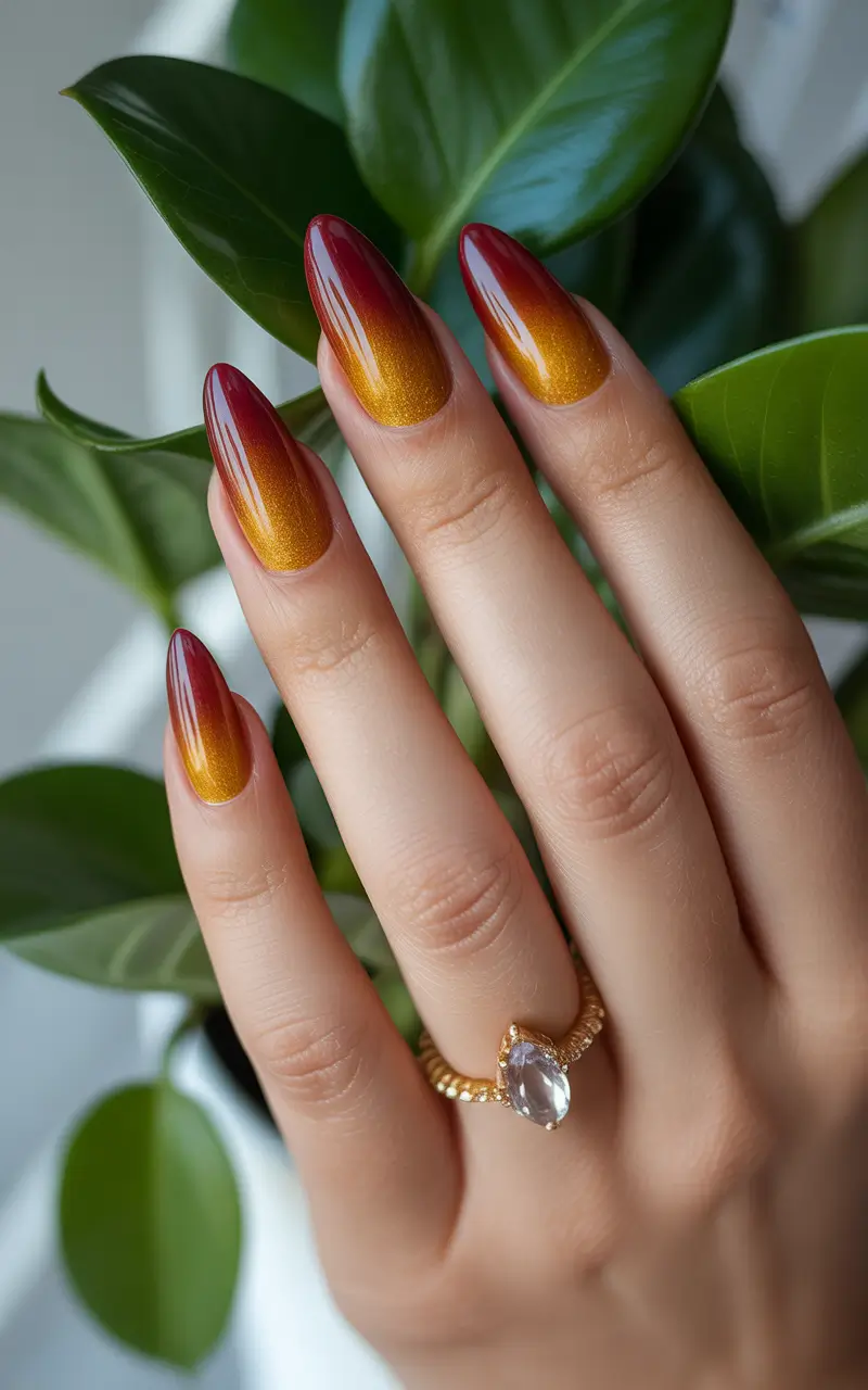 Fall nail design for November 2025 Sunset Gradient
