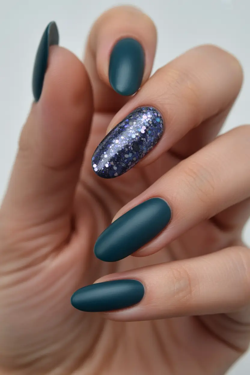 Fresh Almond Nail Inspiration Winter 2025–2026 Midnight Matte Glam