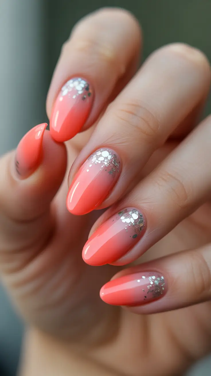 Fresh Almond Nail Inspiration Winter 2025–2026 Coral Winter Glow
