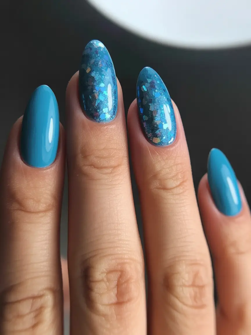 Fresh Almond Nail Inspiration Winter 2025–2026 Sky Frost Shimmer