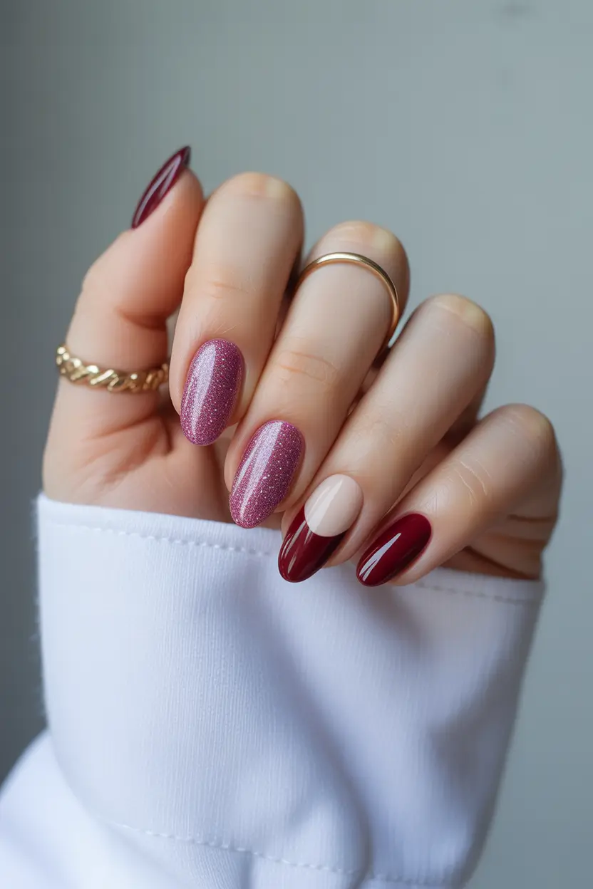 Fresh Almond Nail Inspiration Winter 2025–2026 Wine Berry Elegance